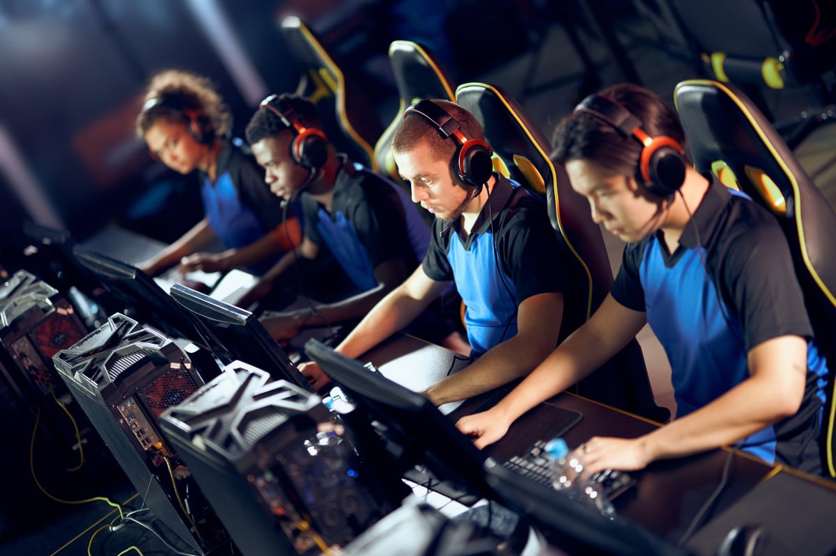 Pro esports team competing